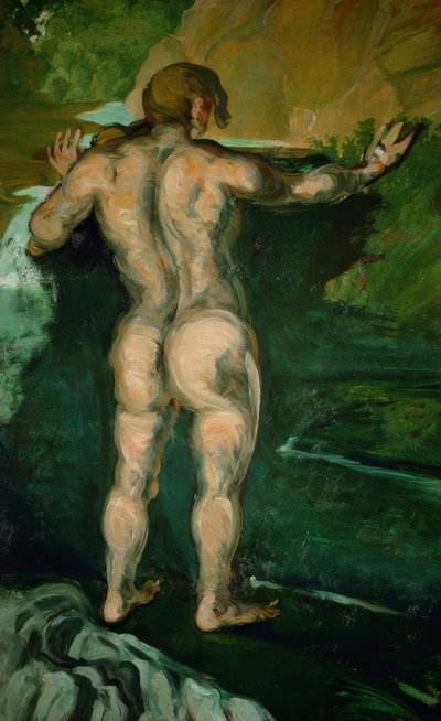 Der Badende am Felsen von Paul Cézanne